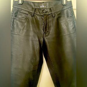 Mother black faux leather jeans